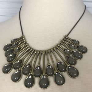Multi Tear Drop Design with Glass Detail Necklace